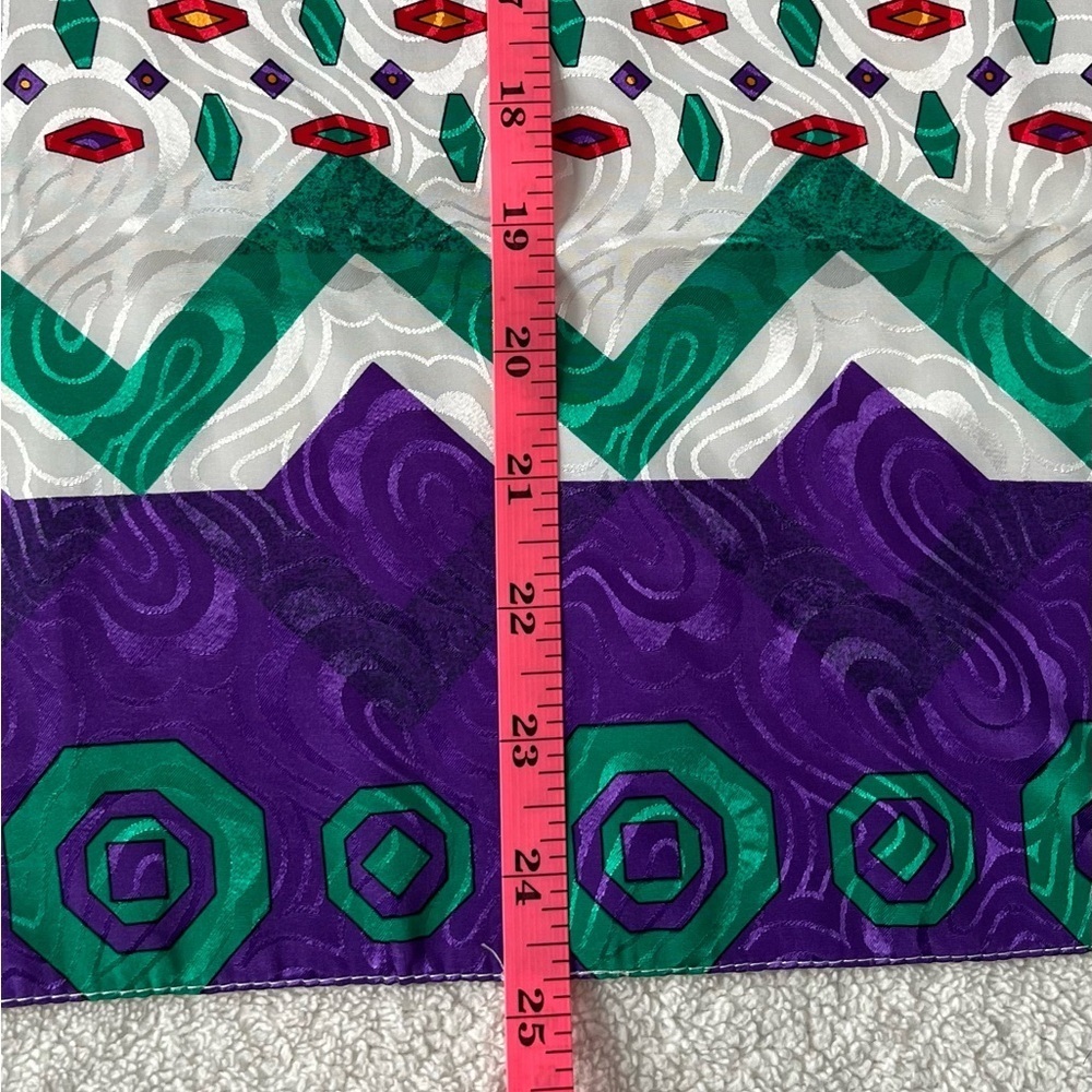 Vintage Jacquard Skirt + Scarf Set, Vibrant Multicolor Print. Women Sz 6 - Picture 13 of 16